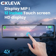 EKLEVA 12นิ้ว4พัน3840X2160กระจก Dashcam รถกระจกมองหลัง WiFi DVR Night Vision รถ DVR Dash กล้องกล่องด