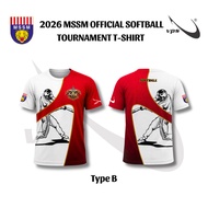2026 MSSM Official Softball Tournament T-Shirt | Full Sublimation Microfiber Cooling | Baju Sofbol M