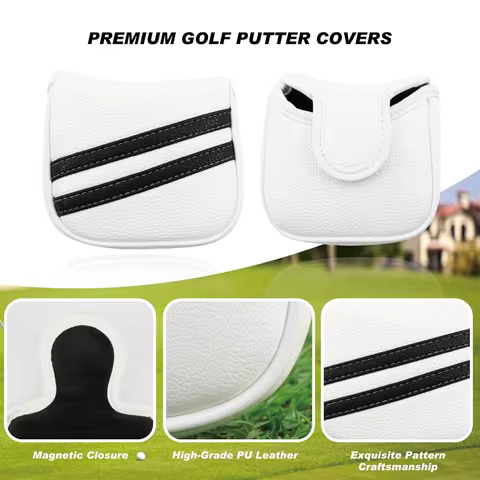 1pc Golf Mallet Putter Head Cover Protector Magnetic Closure Mallet Putter Covers for DF3 Putter Etc