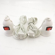 E27 LED Lamp bulb Bases EU US Socket wall hanging Holder switch wire extension 2.5m AC Power Cord Ca