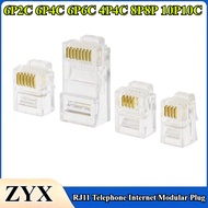 RJ11 6P2C 6P4C 6P6C 4P4C 8P8P 10P10C Telephone Internet Modular Plug Jack Connector Crystal Heads Go