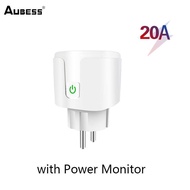 AUBESS Ổ Cắm Thông Minh 20A Tuya WiFi EU Ổ Cắm Thông Minh 4400W Ổ Cắm Điện Giám Sát Điện Nhà Thông M