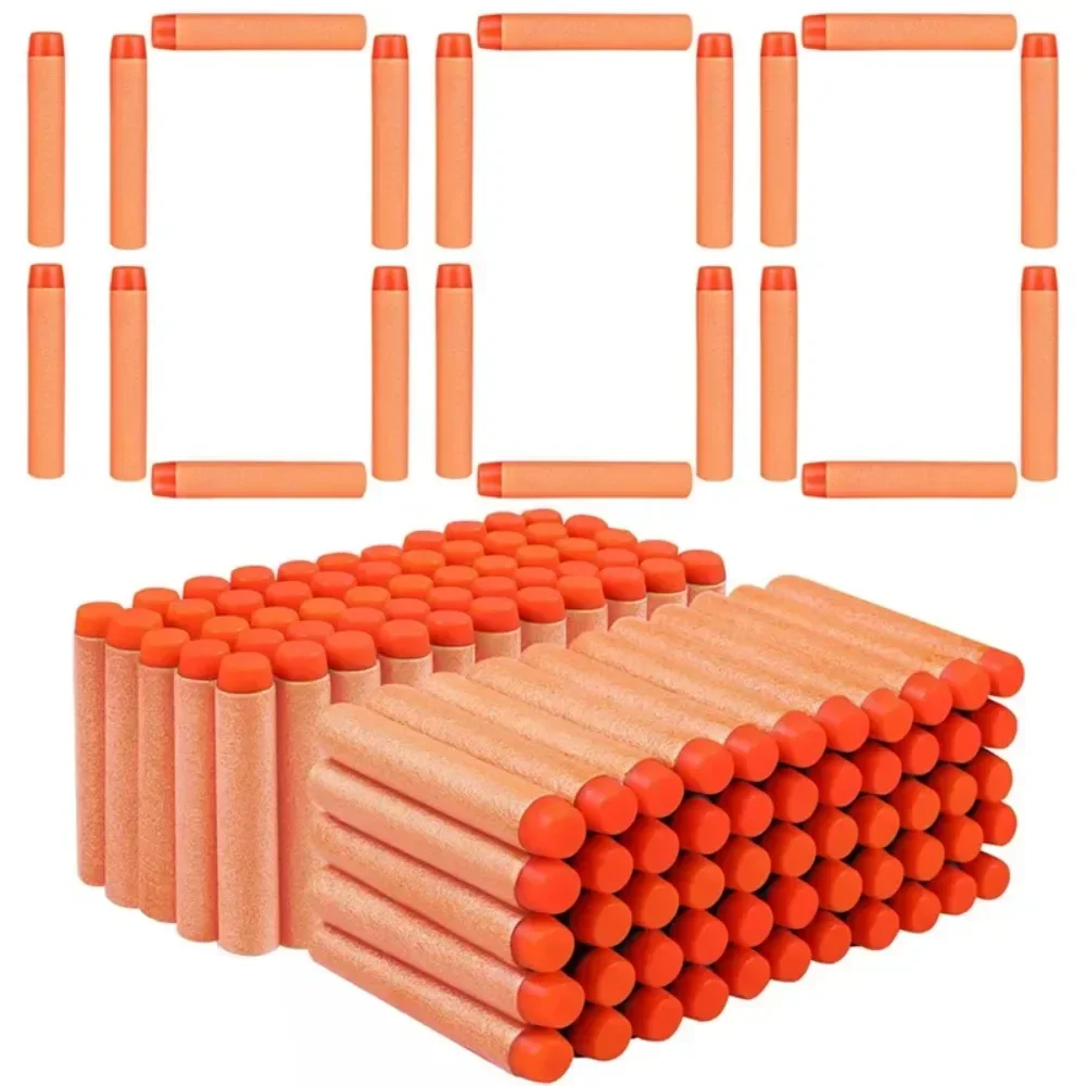 1000-50pcs Orange Solid Round Head Bullets 7.2cm for Nerf Series Blasters Refill Darts Kids Toy Gun Accessories