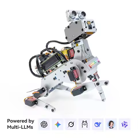 SunFounder PiDog AI Robot Dog Kit for Raspberry Pi 5/4/3B+/3B/Zero 2(Not included)LLMs ChatGPT-4o/Ge