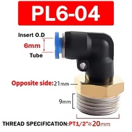 PL 6-04 Pneumatic Fitting Elbow 6mm To External Thread 1/ 2 inches