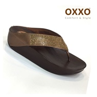 OXXO รองเท้าเพื่อสุขภาพ รองเท้าแตะคีบสไตล์fitflop ประดับด้วยอะไหล่เพชรเรียบหรู SK0201