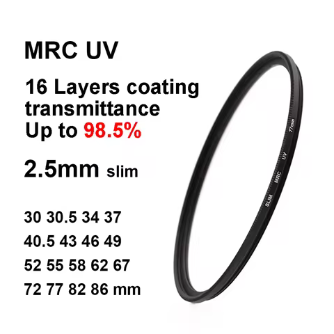Slim MRC 16 Layers Antireflective Coating UV Protection Filter Universal 30 34 37 40.5 43 46 49 52 5