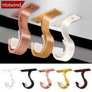 HOTWIND Thicken Aluminum Alloy Curtain Rod Brackets Home Ceiling Curtain Rod Installation Hook Room Drapery Wall Mounted Hanging Rack B4O9