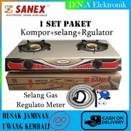 Kompor Gas 2 Tungku Sanex Stainless Burner Kuningan / kompor gas 2 tungku murah promo cuci gudang / 