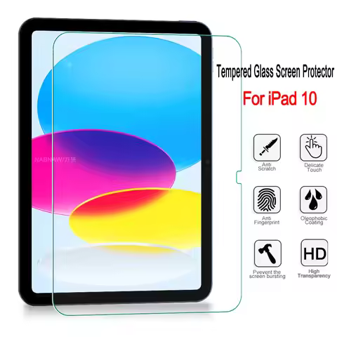 For iPad 10 Tempered Glass Screen Protector For iPad 10th 10.9 Scratch Proof Screen Protective Film 