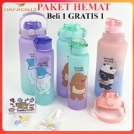 2IN1 - WEBABE BEARS BOTTLE SET GET 2 BOTTLES 2LT + 1 LT VIRAL AUREL DRINKING WATER GRADUATED STICKER