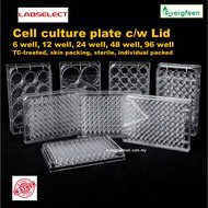 6 well/12 well/24 well/48 well/96 well Cell culture plate c/w Lid , TC-treated, skin packing, steril