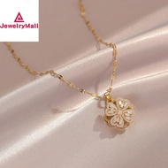 18k gold pawnable saudi gold original Four-leaf Clover Lucky Spinning Necklace for women