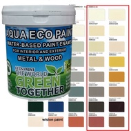 AQUA ECO PAINT ( WATER-BASE PAINT ENAMEL 1L ) FOR METAL & WOOD / INTERIOR AND EXTERIOR / LOW VOC
