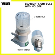 LED Night Light / E27 LED Day Light Bulb / 3 Pin Holder Plug / Dim Light / Saving Lamb LED Bulb E27 