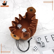 AYellowgod PU Leather Dice Bag Tray Cute Drawstring Pouch Coin Purse Dice Storage Bag SG