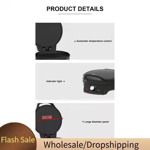 BAAD 32Cm Pizza Maker Breakfast Machine Non-Stick Sandwiches Double -Sided Heating Pizza Grill Home 