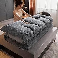 Japanese Floor Mattress Futon Mattress - Foldable Roll Up Mattress - 4 In Thicken Futon Mattress, Woolen Fleece Tatami Mat For Kids Adult Nap Bunk Yoga Meditation (Size : 100x200cm)