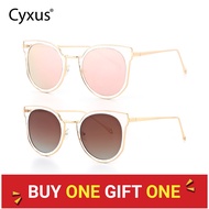 Cyxus Polarized Sunglasses Fashion cat eye design for Men/Women Mirrored Sun Glasses Shades with UV4