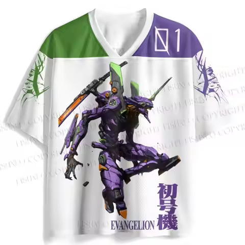 Shinji Ikari Jersey Manga Panel Graphic #01 Unit-01 Print Short Sleeve Neon Genesis Evangelion Anime