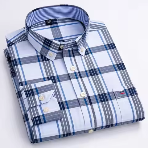 New in shirt Plus size 7xl 100%cotton Oxford long-sleeve shirts for man slim fit formal plain shirt 