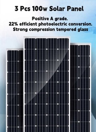 3 Pcs Solar Panel 100 Watts 160 Watts 210 Watts 300 Watts Full Power 12V 18V Mono Poly Mz-