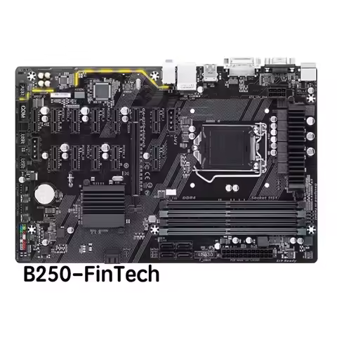For Gigabyte GA-B250-FinTech Motherboard B250 FinTech LGA 1151 DDR4 Mainboard 100% Tested OK Fully W