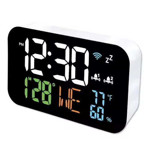 NEW Tuya WiFi Clock Calendar Intelligent Thermometer Hygrometer with Digital LED Display Support WIF