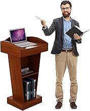 Stylish and Modern Simple Lecterns Particle Board Laptop Desk Teacher Podiums With Open Storage Podium Stand Conference Table Podium Stand (Size : Red)