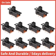 10Pcs High Knob 6 Pin 3 Position DPDT Panel Slide Switch 0.5A 50V DC