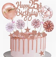 Cake Decoration 25th Birthday Woman Happy 25th Birthday Cake Topper Rose Gold Cake Topper 25 Years W