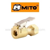 MITO : หัวเติมลม แบบสั้น มีล็อค หัวเติมลมทองเหลือง เกลียวในขนาด 1/4" PF (MI-50)