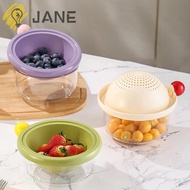 JANE Washing Basin, PP Dopamine Double Layer Drain Basket,  Double Mini Kitchen Supplies Storage Bas