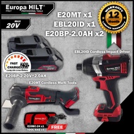 E20MT CORDLESS MULTI TOOL+EBL20ID CORDLESS UMPACT DRIVER (BRUSHLESS)+E20BP 20*AH BATTERY+FREE 20V CH