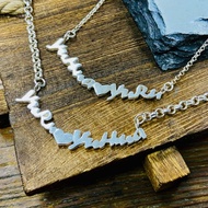 純銀 英文名字 項鍊  客製化姓名 粗鍊1條+細鍊1條 S414