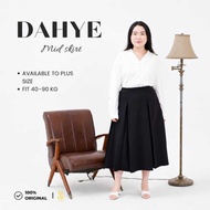 IE.DEMODE DaHye Long Skirt JumboWanita Elastic Waist Pleat Flare Formal Office Work Office Skirt