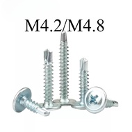 Self-Drilling Screws/Drill Screws, Galvanized Steel, M4.2/M4.8, Phillips Large Flat Head Hardened, f