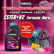 DASHOIL E900+ 10W50 1Liter ESTER+V2 Formula Baru 4T Minyak Hitam Pelincir Motorsikal LC135 Y15 Y16 W
