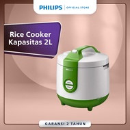 Philips Daily Collection Rice cooker HD3119/30 400Watt - 2L - Penanak Nasi Analog Golden Ceramic Inner Pot - Green List hijau mejikom magic com