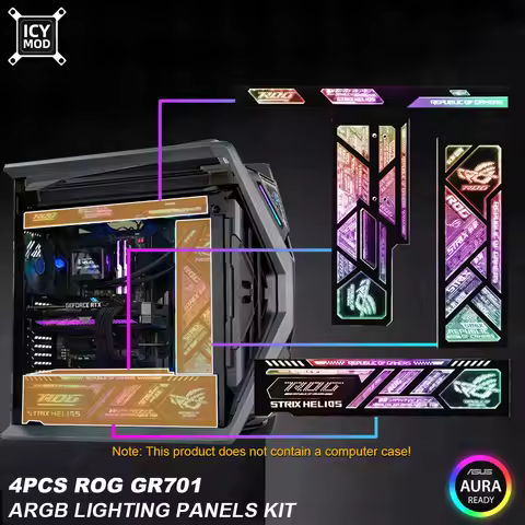 4Pcs ROG HYPERION GR701 Chassis ARGB Lighting ASUS PC Case Shroud Suede Panels Custom Gamers Refit K