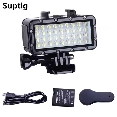 Suptig Waterproof LED Video Light Fill Night Light Diving Underwater Light with Battery for Gopro He