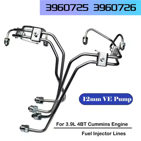 1Set Fuel Injector Lines With Line Clamps For Cummins 3.9L 4BT Engine 12Mm VE Pump Diesel 3960725 39