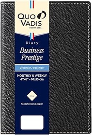 Quobadis QV28502bk Diary Diary "Business Prestige/Club" (Weekly Vertical, Begins December 2024, A6 T
