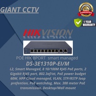 POE HIKVISION 8PORT SMART MANAGEMENT-3E1310P-EI/M