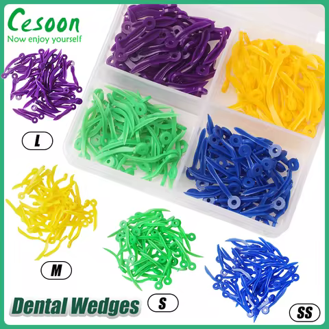 200Pcs Dental Tooth Gap Wedge Disposable Plastic Wedges With End Circular Holes L/M/S/SS 4 Sizes Den