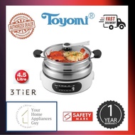 Toyomi 4.5L Multi Cooker with BBQ Grill Pan &amp; Steamer MC 6969SS