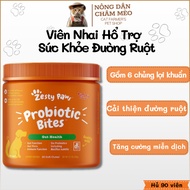 Zesty Paws dog digestive chewable tablets - Probiotic Bites Improves constipation, stomach pain, fla