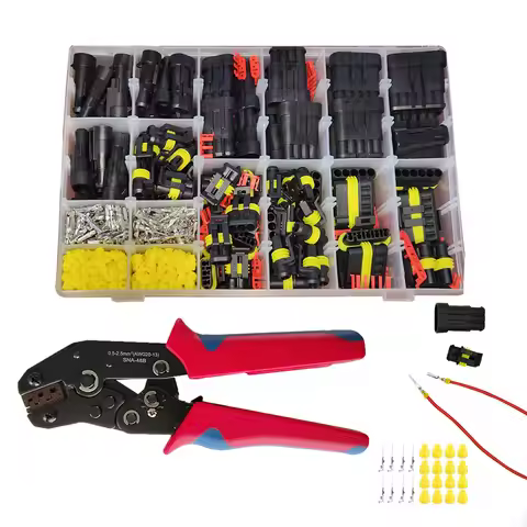800Pcs Waterproof Automotive Electrical Wire Connectors of 1/2/3/4/5/6 Pin and Wire Crimper Compatib