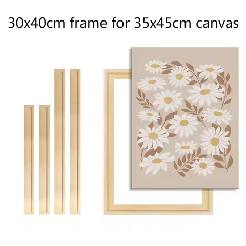 30x40cm Wooden Frame for 35x45cm Canvas Pictures Frame Wooden Diamond Painting Frame Wall Picture Po