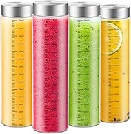 CWHHRN 25 Oz Glass Juice Bottles, 4 Pack Glass Bottles with Lids, BPA Free, Borosilicate Glass, Leak